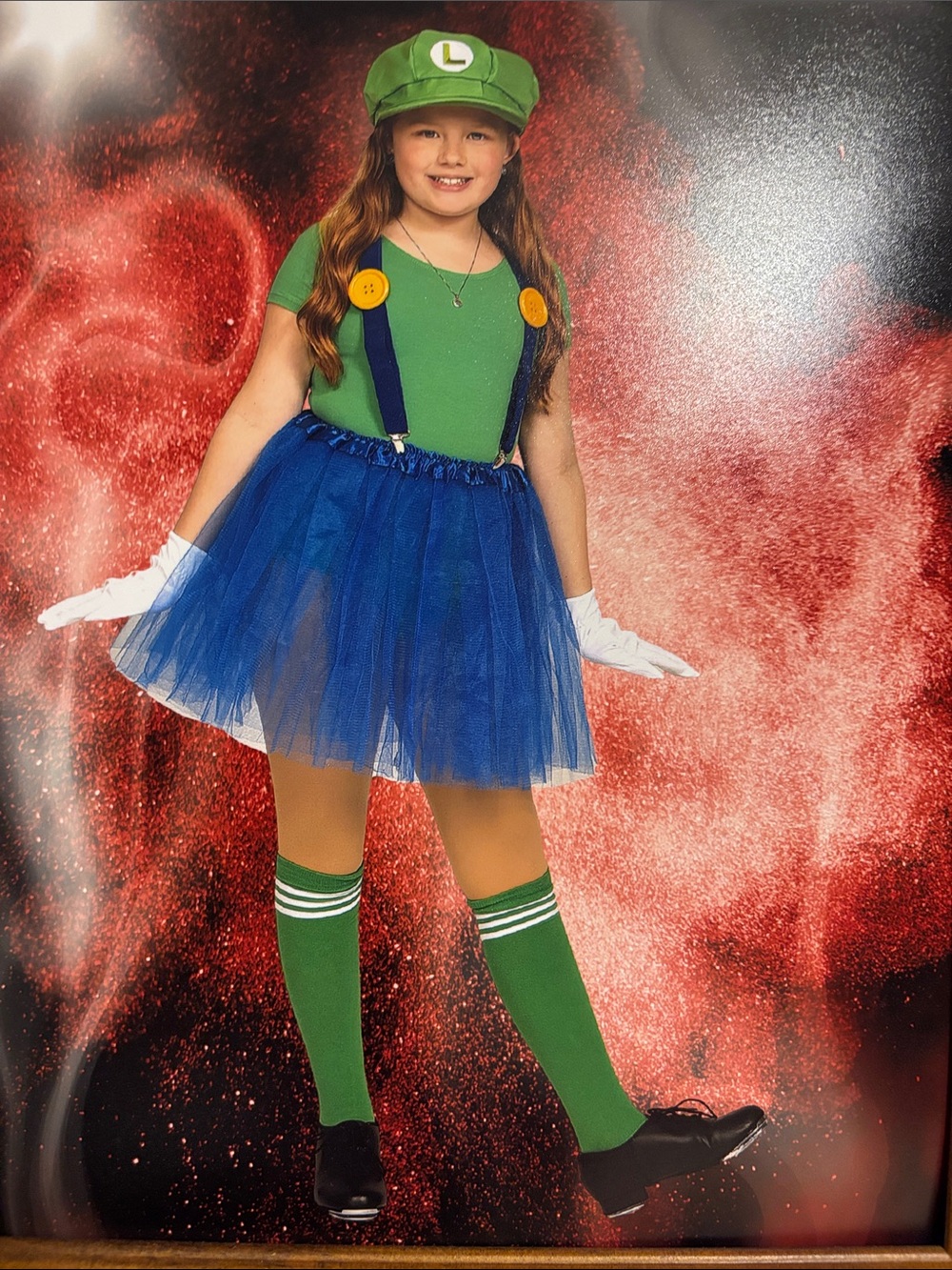 Mario Brothers Luigi costume for girls
